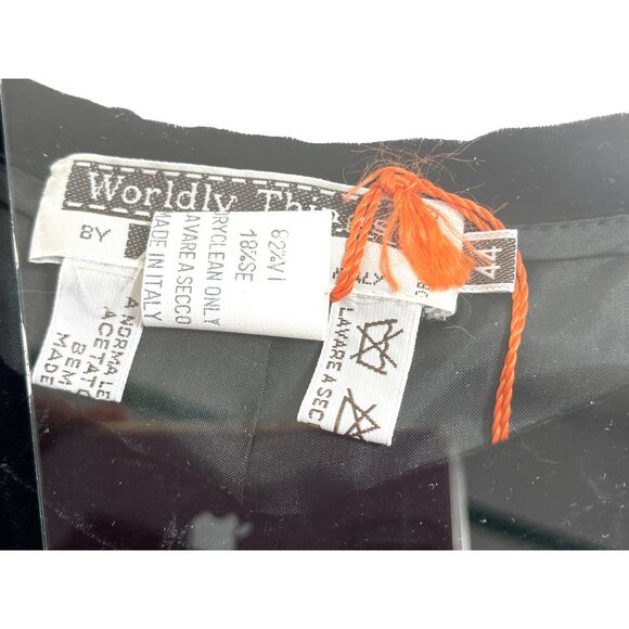 Worldly Things Black Velvet Pants Made In Italy Size 18 70a - Picture 4 of 12